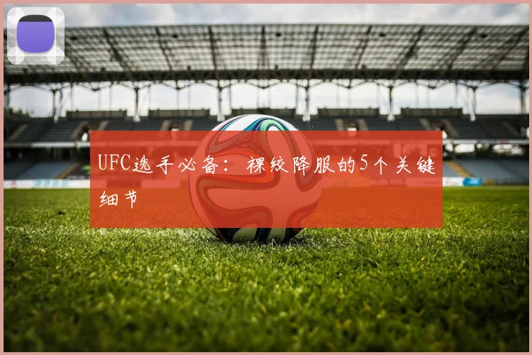 UFC选手必备：裸绞降服的5个关键细节
