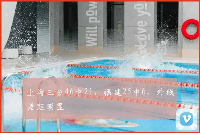 上海三分46中21,福建25中6,外线差距明显